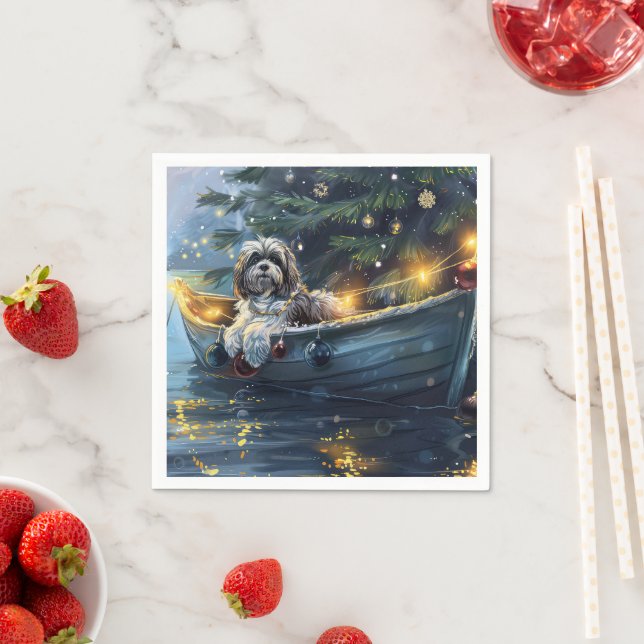 Havanese Christmas Festive Voyage Napkins (Insitu)
