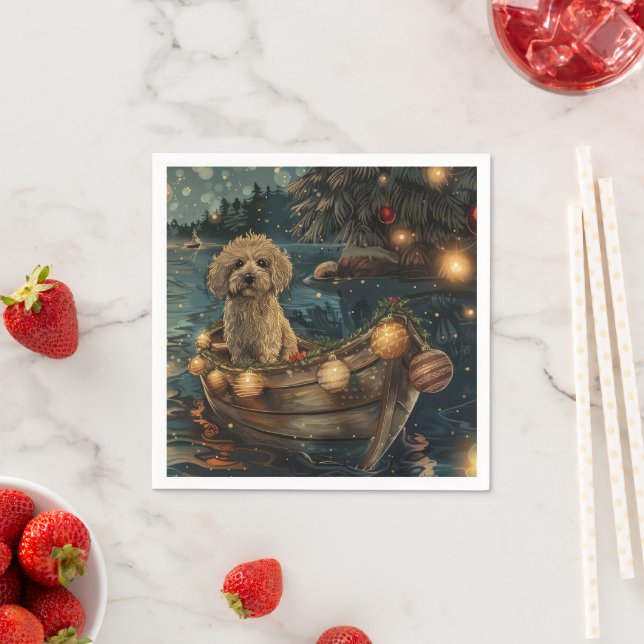Havanese Christmas Festive Voyage Napkins (Insitu)