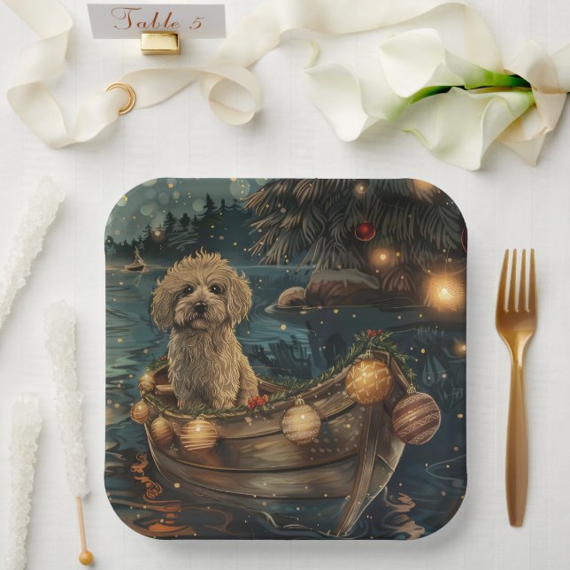 Havanese Christmas Festive Voyage Paper Plates (Wedding)