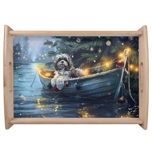 Havanese Christmas Festive Voyage Serving Tray (Front)