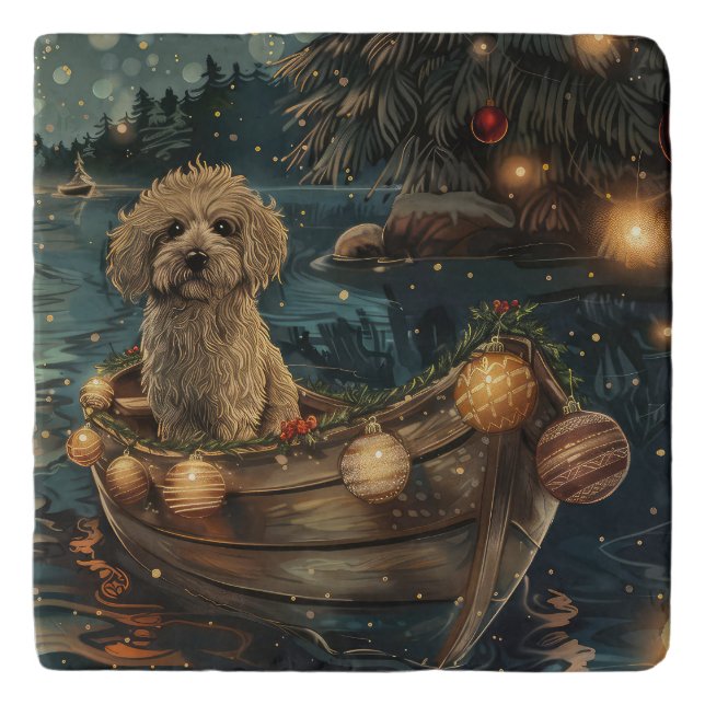 Havanese Christmas Festive Voyage Trivet (Front)