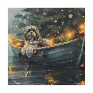 Havanese Christmas Festive Voyage Wood Wall Art
