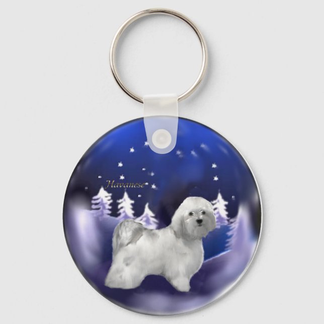 Havanese Christmas Gifts Keychain (Front)