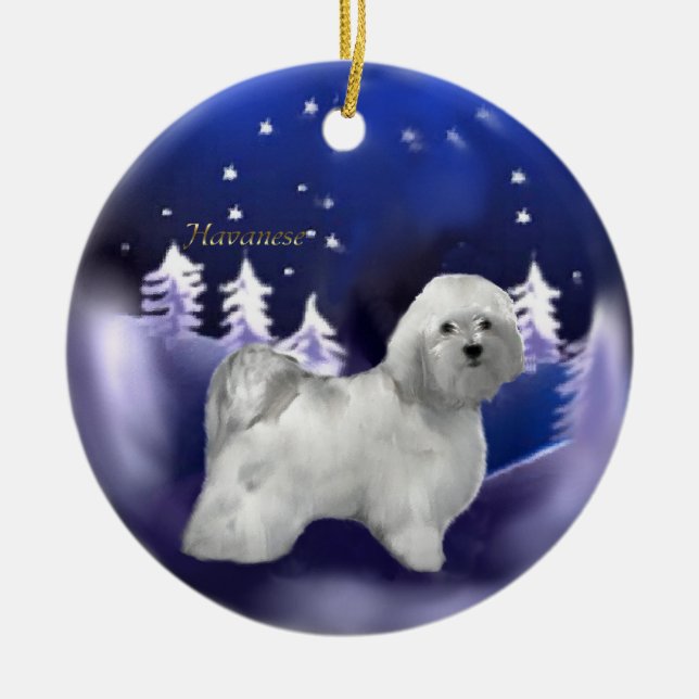 Havanese Christmas Gifts Ornament (Front)