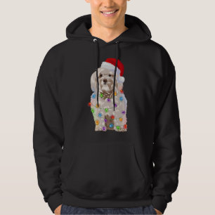 Havanese Christmas Lights Xmas Dog Lover Santa Hat Hoodie