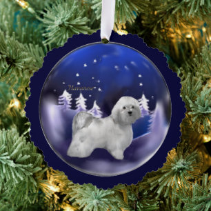 Havanese Christmas Ornament Card