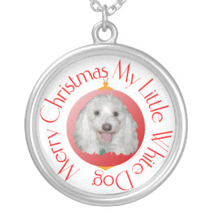 Havanese Christmas Portrait Necklace