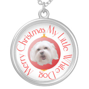 Havanese Christmas Portrait Necklace