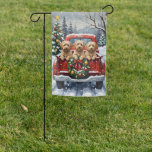 Havanese Christmas Red Truck Holiday Garden Flag