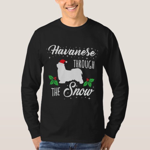 Havanese Christmas Shirt Havanese Through Snow