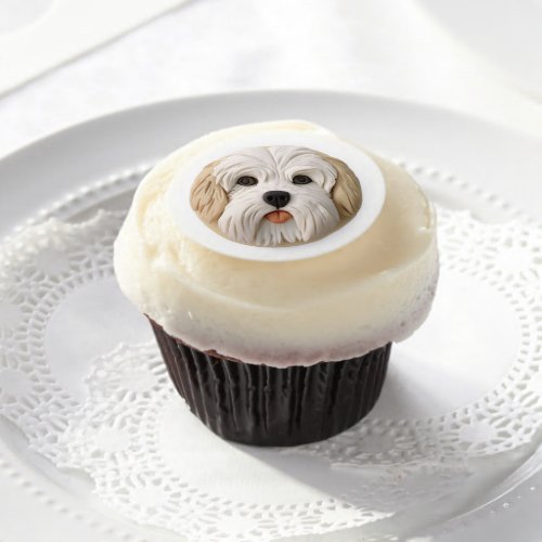 Havanese Dog 3D Inspired Edible Frosting Rounds
