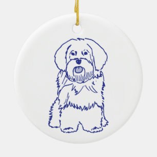 Havanese dog breed ceramic ornament