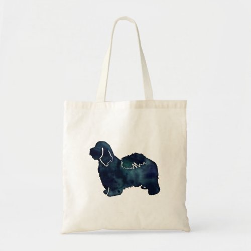 Havanese Dog Breed Silhouette Watercolor Tote Bag