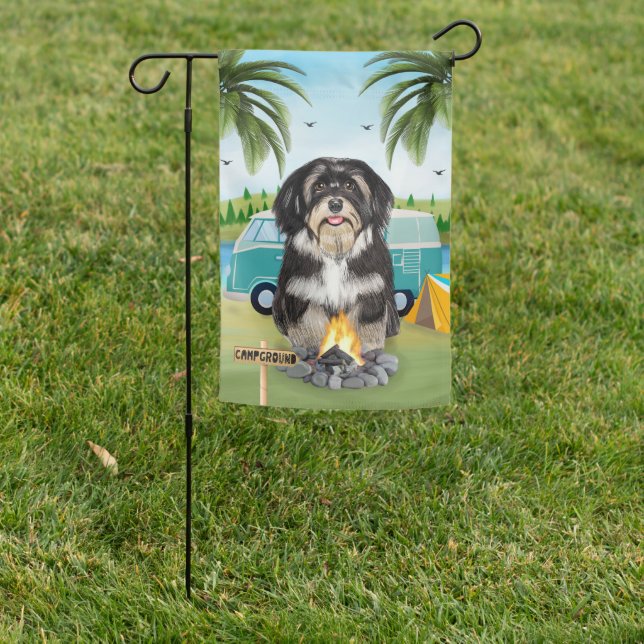Havanese Dog Camping Garden Flag (In SItu)