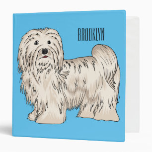 Havanese dog cartoon illustration 3 ring binder