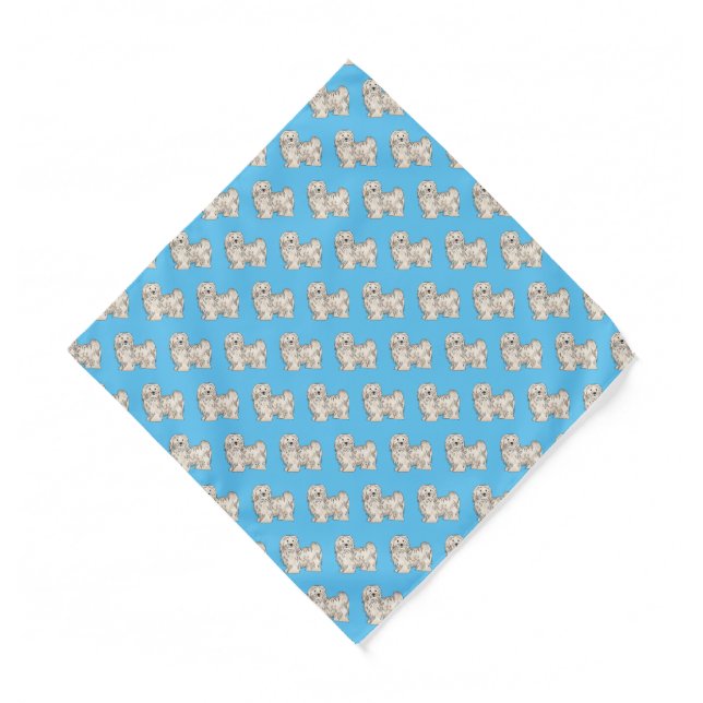 Havanese dog cartoon illustration bandana (Front)