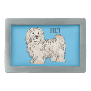 Havanese dog cartoon illustration belt buckle