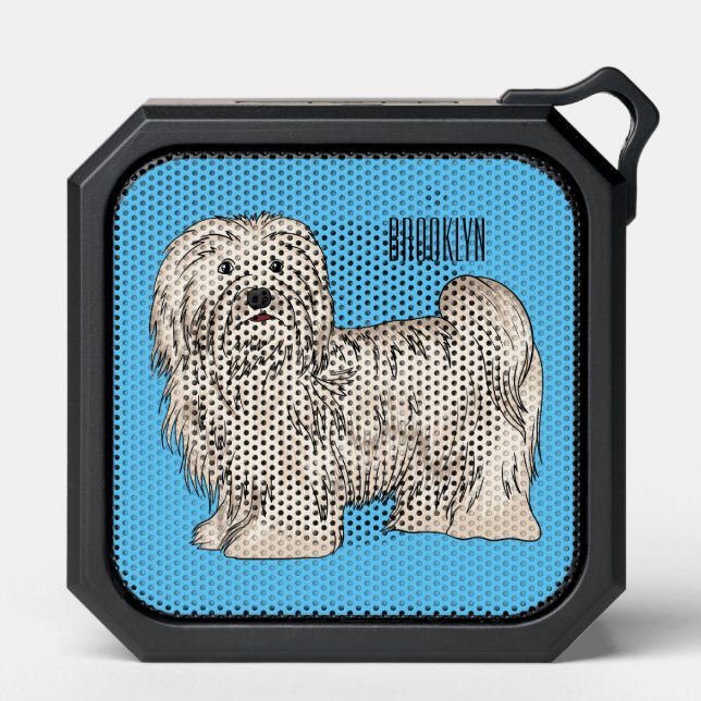 Havanese dog cartoon illustration bluetooth speaker (Front)