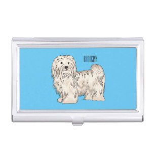 Havanese dog cartoon illustration business card case