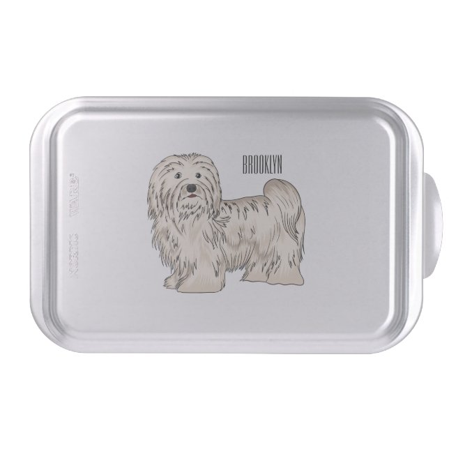 Havanese dog cartoon illustration  cake pan (Front)