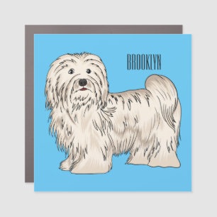 Havanese dog cartoon illustration car magnet