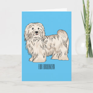 Havanese dog cartoon illustration card