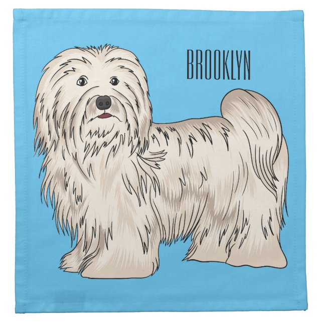 Havanese dog cartoon illustration cloth napkin (Front)