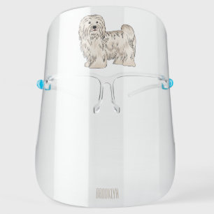 Havanese dog cartoon illustration  face shield