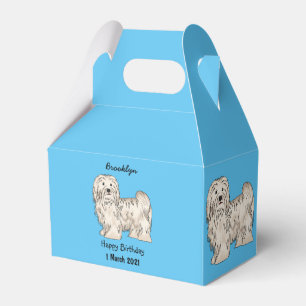 Havanese dog cartoon illustration favor boxes