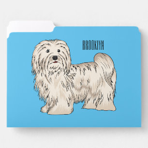 Havanese dog cartoon illustration file folder