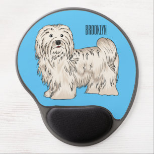 Havanese dog cartoon illustration gel mouse pad
