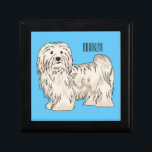 Havanese dog cartoon illustration gift box<br><div class="desc">Havanese dog cartoon illustration</div>