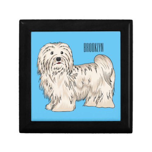Havanese dog cartoon illustration gift box