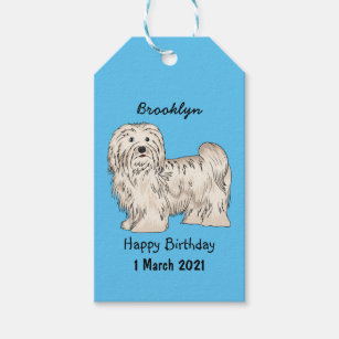 Havanese dog cartoon illustration gift tags