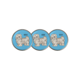 Havanese dog cartoon illustration golf ball marker