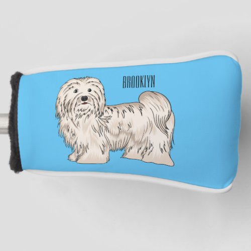 Havanese dog cartoon illustration golf head cover