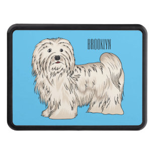 Havanese dog cartoon illustration hitch cover