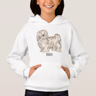 Havanese dog cartoon illustration hoodie