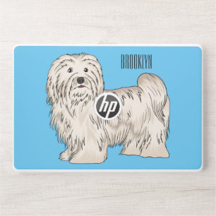 Havanese dog cartoon illustration HP laptop skin