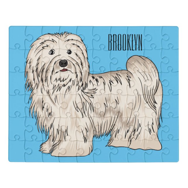 Havanese dog cartoon illustration jigsaw puzzle (Puzzle Horizontal)