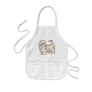 Havanese dog cartoon illustration kids' apron
