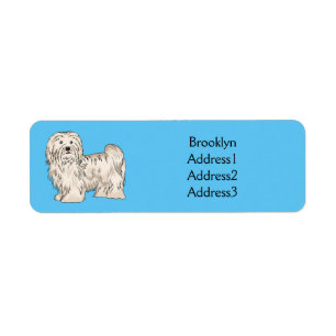 Havanese dog cartoon illustration label