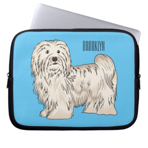Havanese dog cartoon illustration laptop sleeve