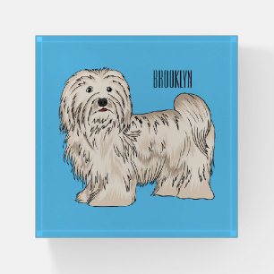 Havanese dog cartoon illustration paperweight