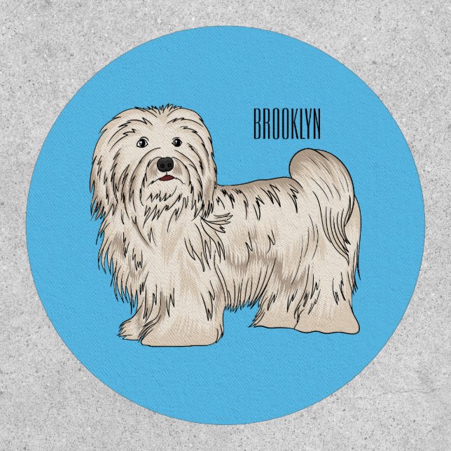 Havanese dog cartoon illustration patch (Front)