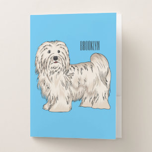 Havanese dog cartoon illustration pocket folder