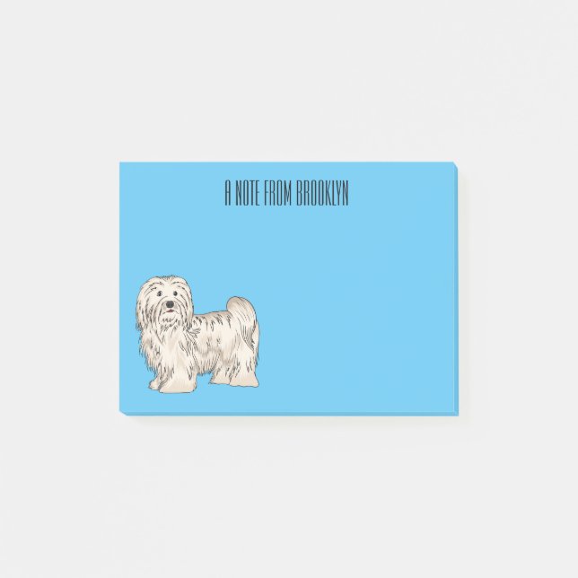 Havanese dog cartoon illustration  post-it notes (Front)