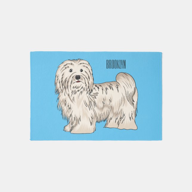 Havanese dog cartoon illustration rug (Front)