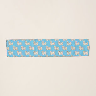 Havanese dog cartoon illustration scarf