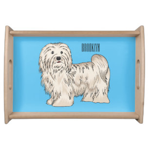 Havanese dog cartoon illustration serving tray
